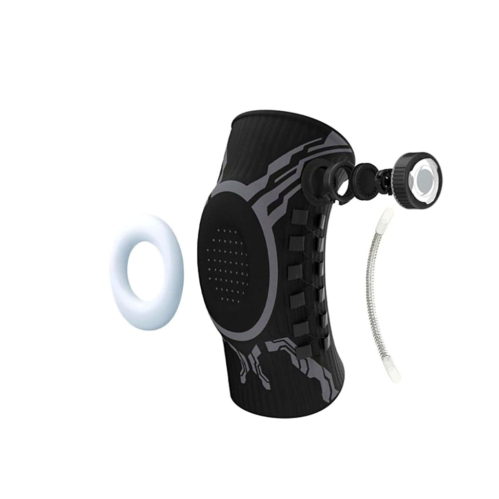 Black colourway of the adjustable knee support