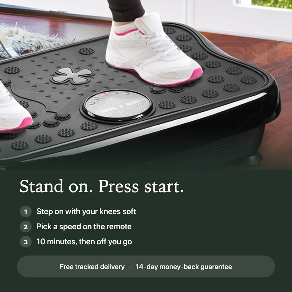 Feet standing on the vibration plate