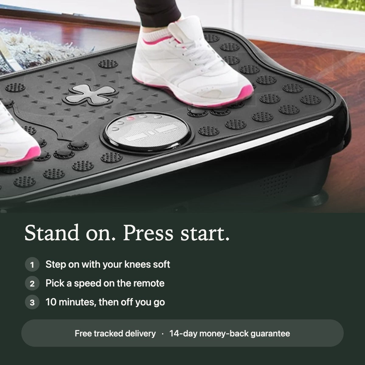 Feet standing on the vibration plate