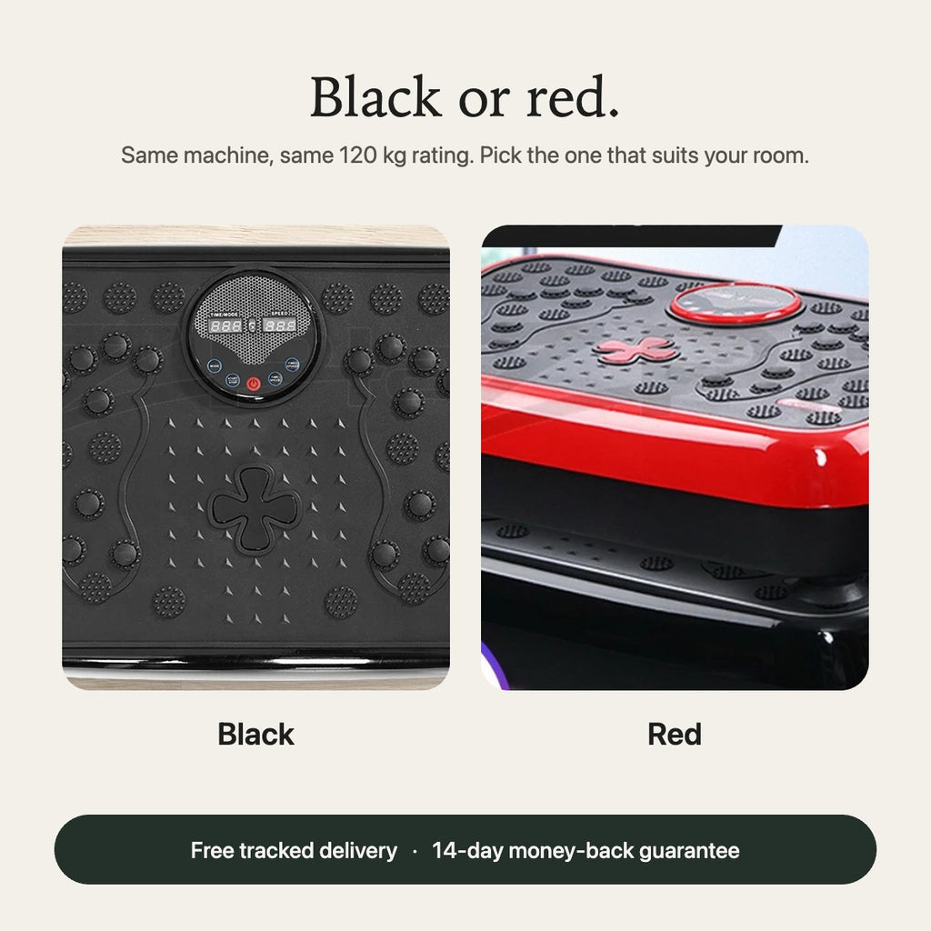Vibration plate in black or red